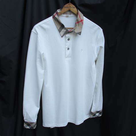 white long sleeve burberry shirt|long sleeve Burberry t shirt.